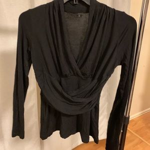 Flattering fit black long sleeve top